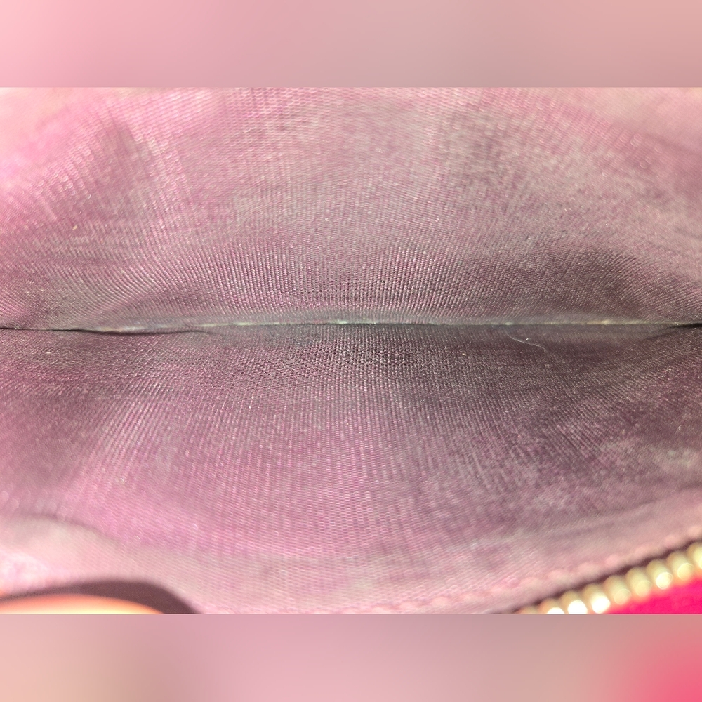 Miu Miu Dark Fuchsia Croc Embossed Leather Long Zip Wallet With COA - Picture 12 of 12